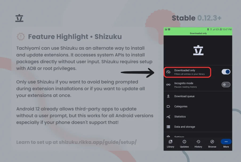Install Tachides in tachyomi apk