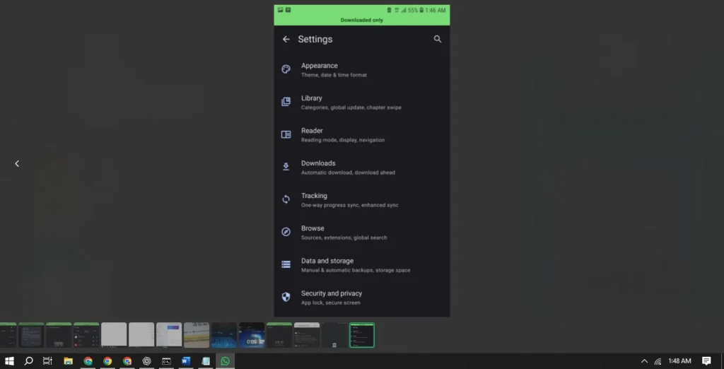 Access Settings tachiyomi