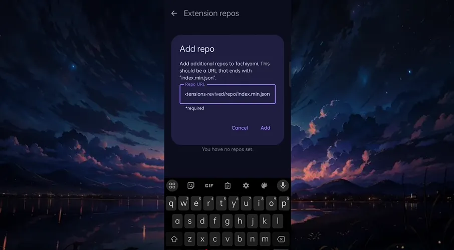 Add a Custom Extension Repository tachiyomi 