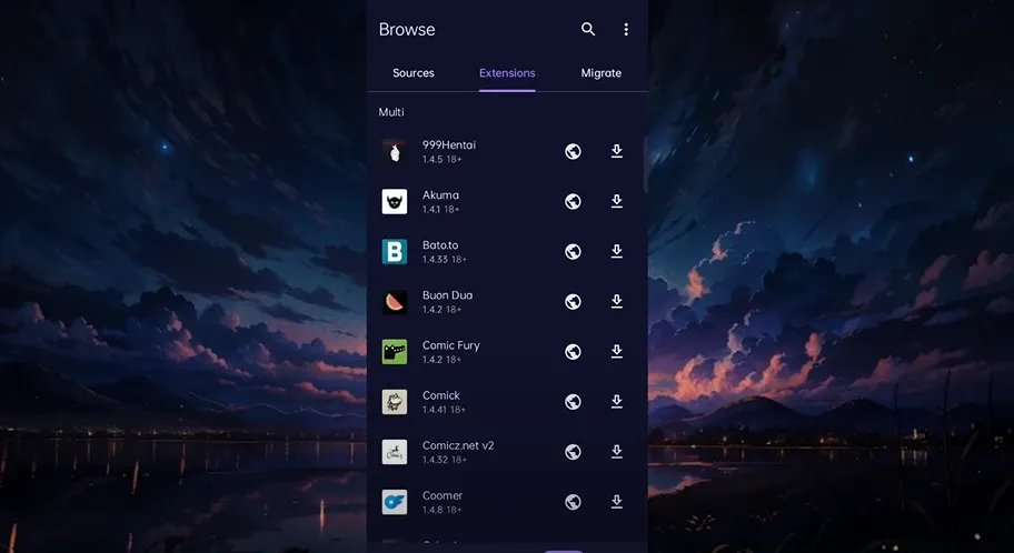 installing extsnions tachiyomi